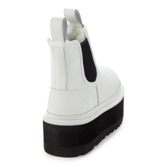 UGG NEUMEL SHEARLING PLATFORM CHELSEA BOOTS WHITE SZ 10 - Picture 4 of 17